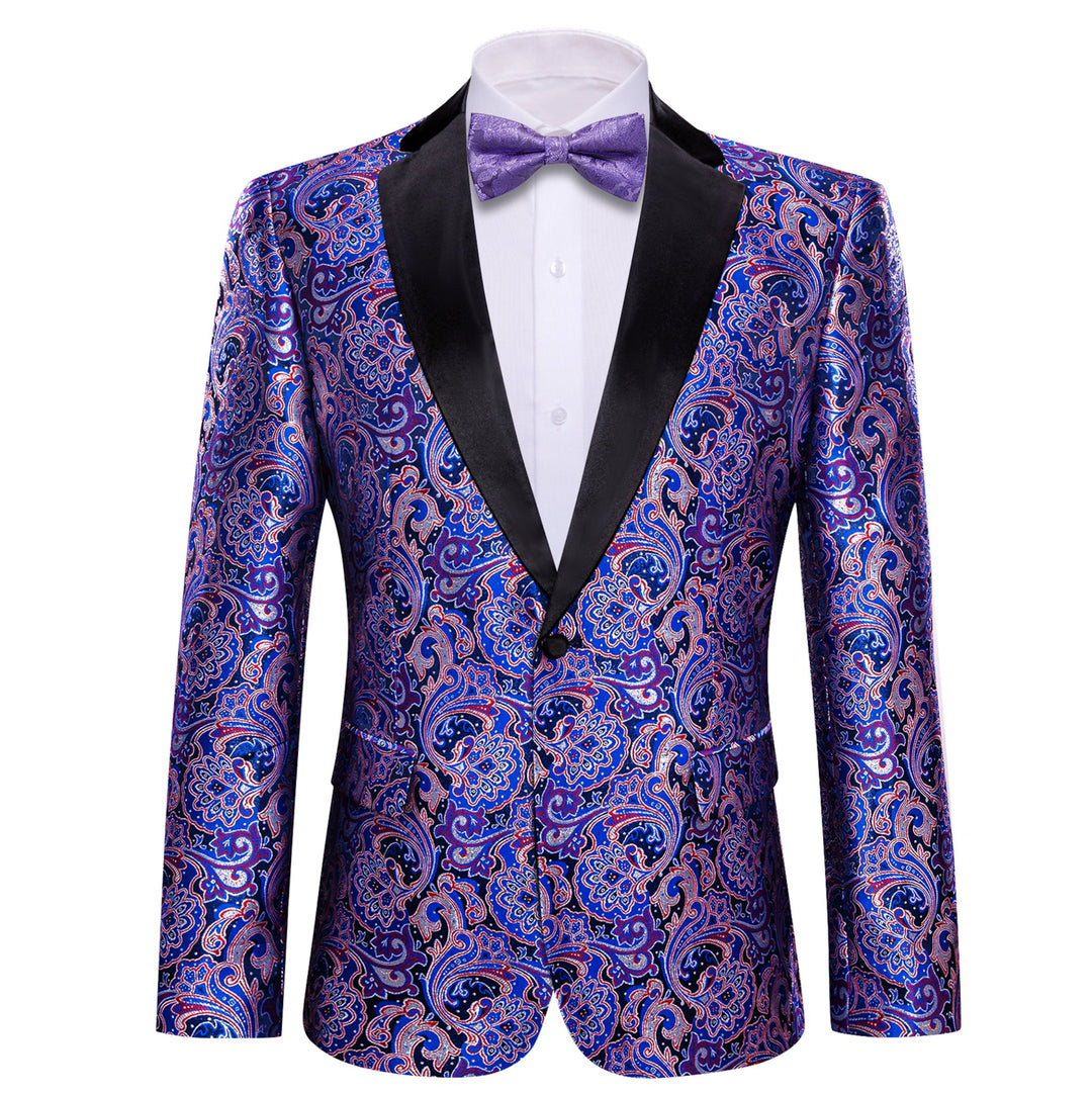 Men's Dress Party Hyacinth Floral Suit Jacket Slim One Button Stylish Blazer XX-0017 - SimonVon Shop