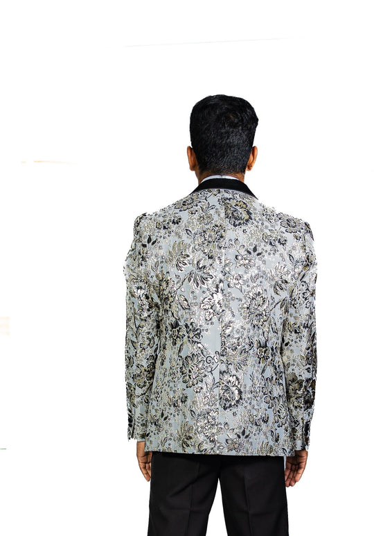 Men's Dress Party White Yellow Floral Suit Jacket Slim One Button Stylish Blazer-XX-0038 - SimonVon Shop