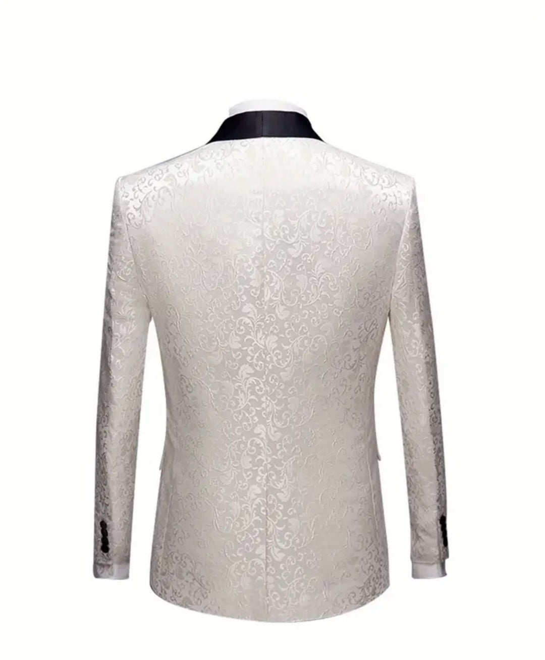 Men's Elegant Jacquard Suit Set - Classic Blazer & Black Pants-KD239322 - SimonVon Shop