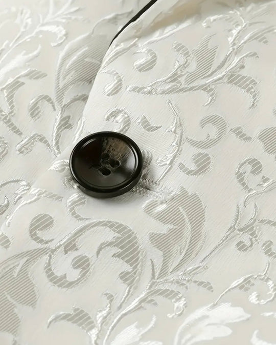 Men's Elegant Jacquard Suit Set - Classic Blazer & Black Pants-KD239322 - SimonVon Shop