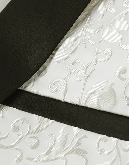 Men's Elegant Jacquard Suit Set - Classic Blazer & Black Pants-KD239322 - SimonVon Shop