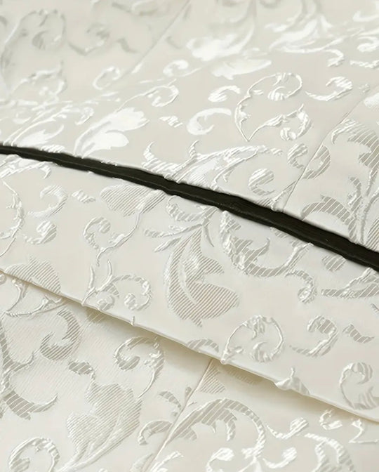 Men's Elegant Jacquard Suit Set - Classic Blazer & Black Pants-KD239322 - SimonVon Shop