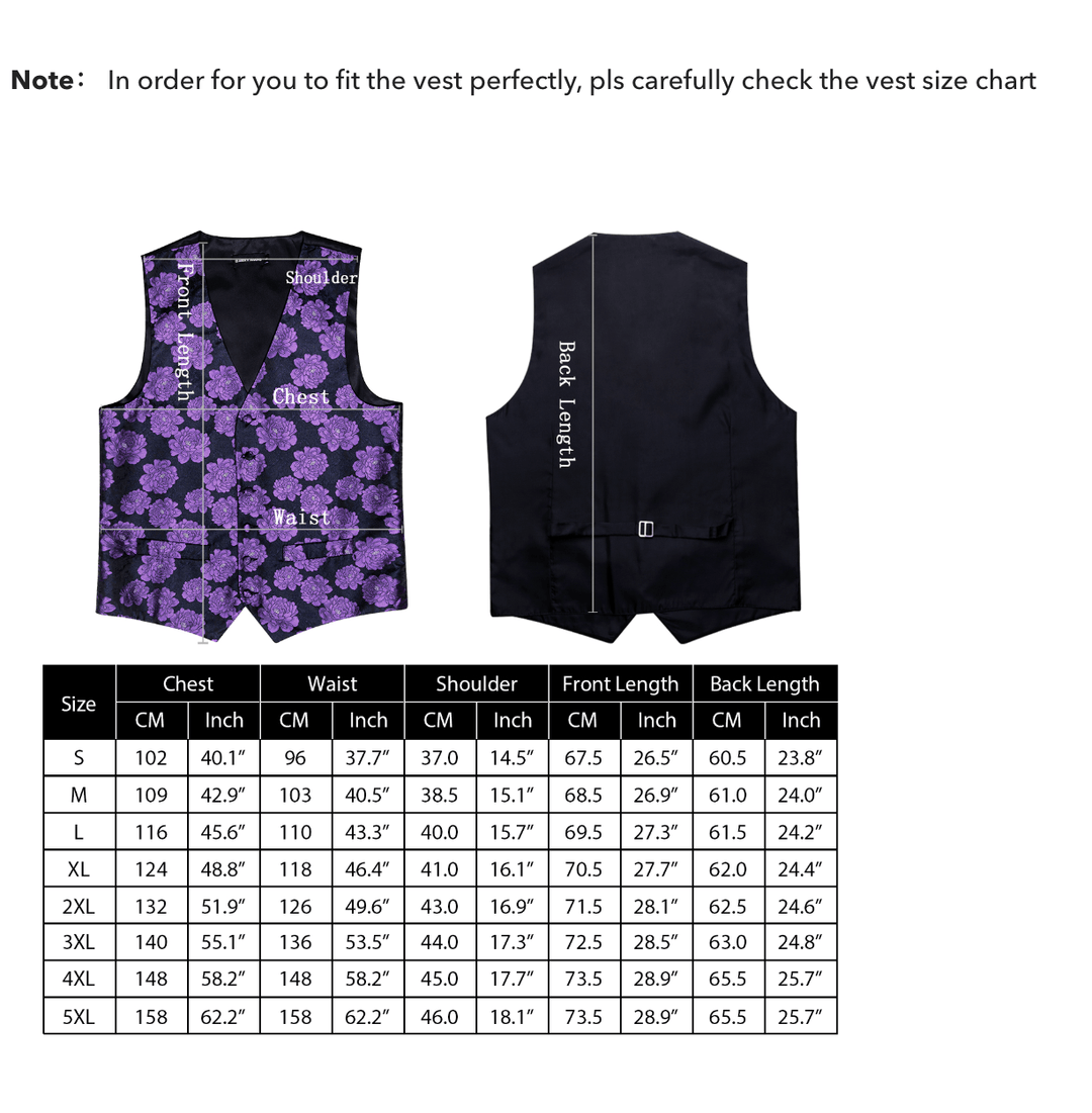 Men's Red Black Paisley Silk Vest Necktie Pocket square Cufflinks-MJ-2680 - SimonVon Shop