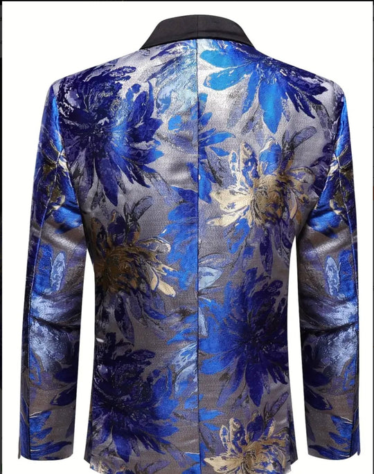 Men's Regular Fit Polyester Blend Suit Jacket with All Over Floral Print-PV238853 - SimonVon Shop