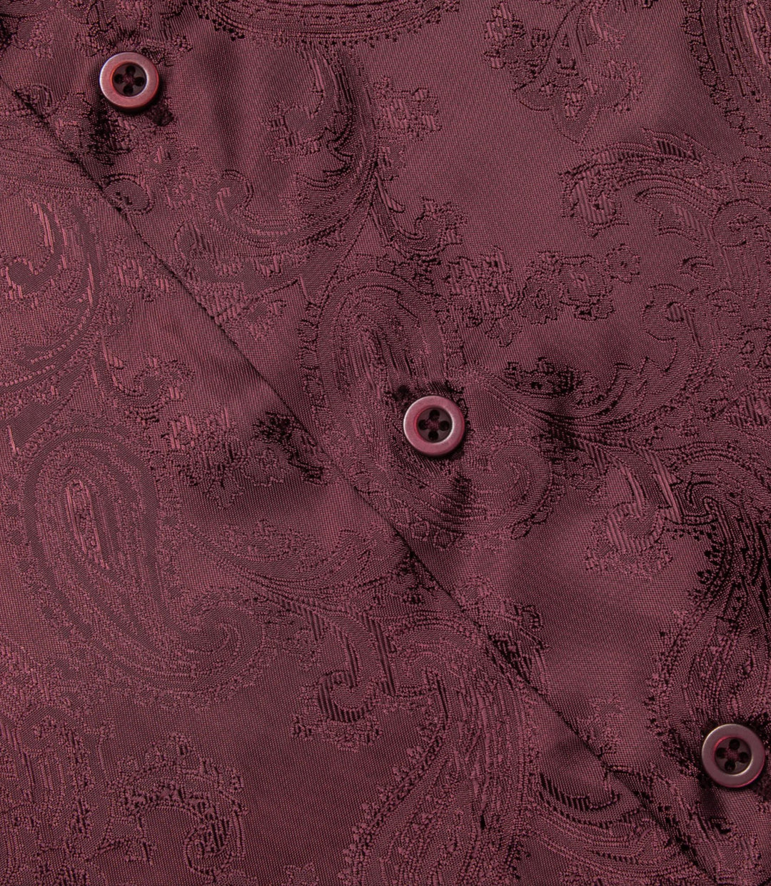 New Maroon Paisley Silk Men's Long Sleeve Shirt-CY-1014 - SimonVon Shop