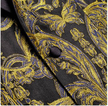 New Simon Von Men'sGolden Blue Black Paisley Jacquard Blazer Elegant Banquet Wedding Jacket-XX-1009 - SimonVon Shop