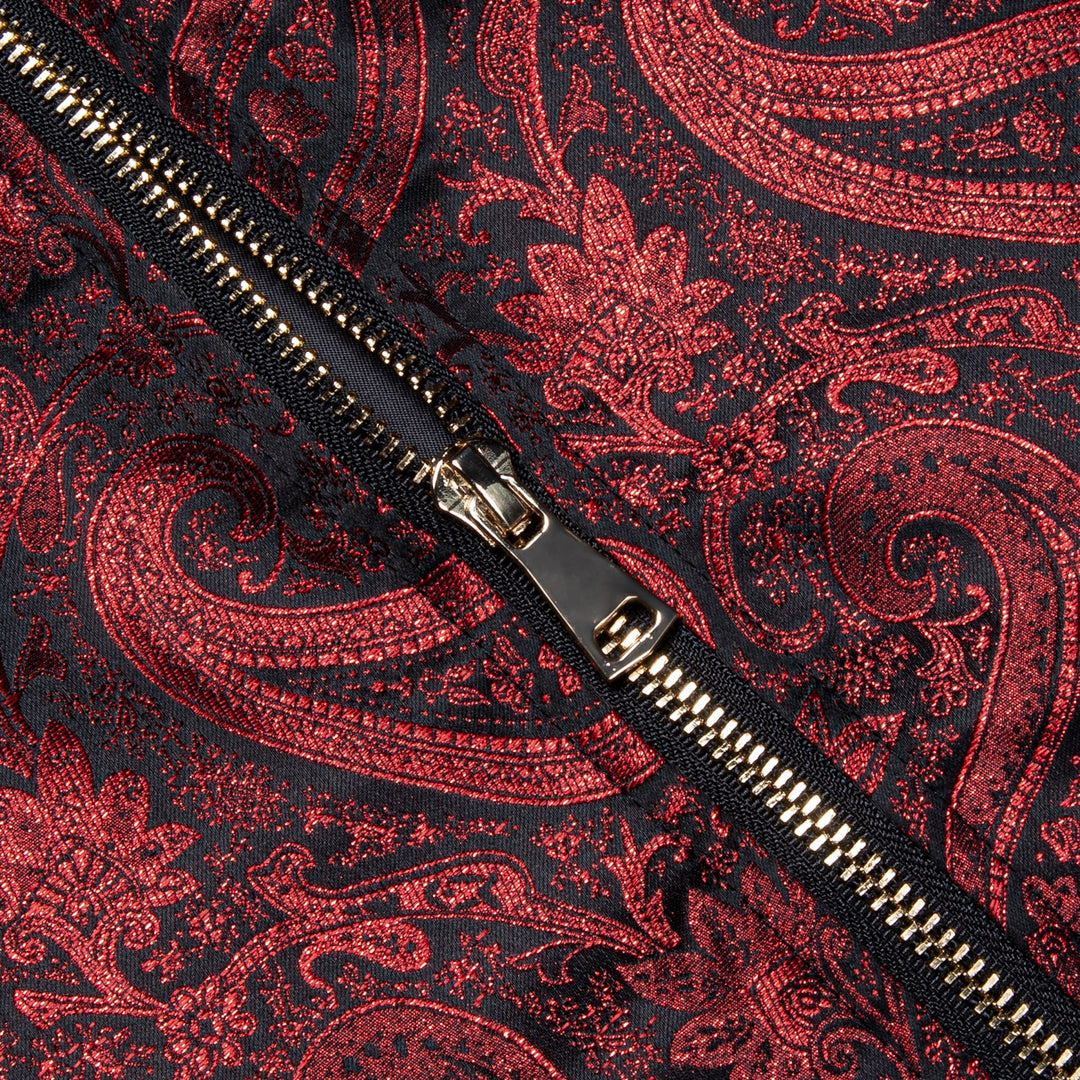 NEW SIMON VON RED PAISLEY MEN'S JACQUARD LIGHT CASUAL JACKET-JK-4005 - SimonVon Shop