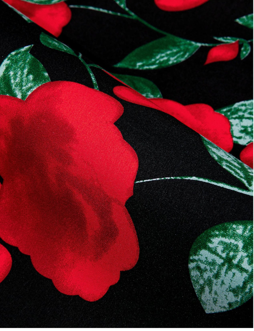 Novelty Black Red Green Floral Shirt.CY-0111 - SimonVon Shop
