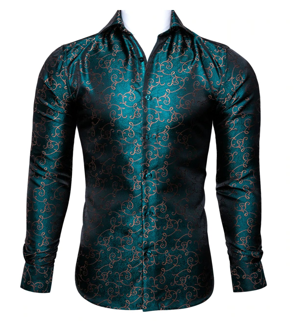 Novelty Green Floral Shirt.CY-0023 - SimonVon Shop