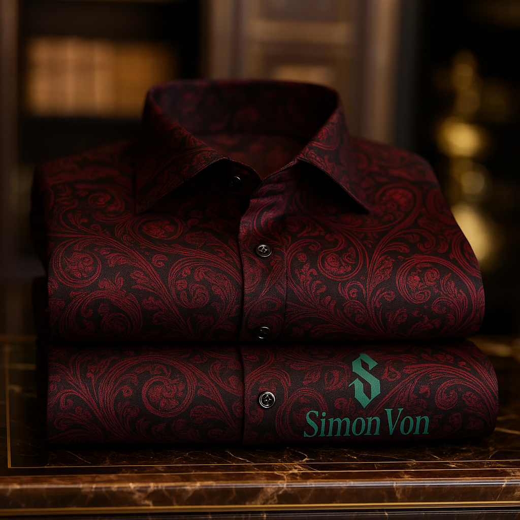 Black Red Paisley Casual Shirts-CY-0001