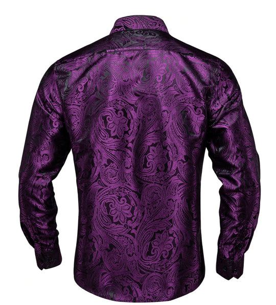 Purple Paisley Casual Shirts-CY-0009 - SimonVon Shop