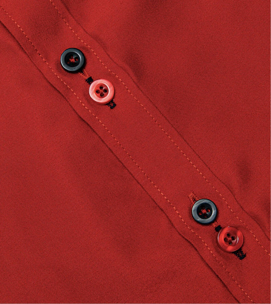 Red Mens's Shirt with contrast colored buttons unique cuffs design -CY-2201 - SimonVon Shop