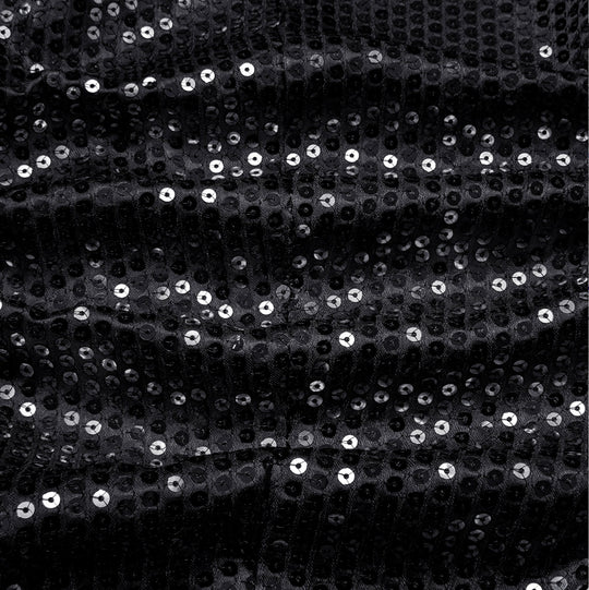 Sequin Black Solid Jacket with Black Shawl Collar - XX-1081 - SimonVon Shop