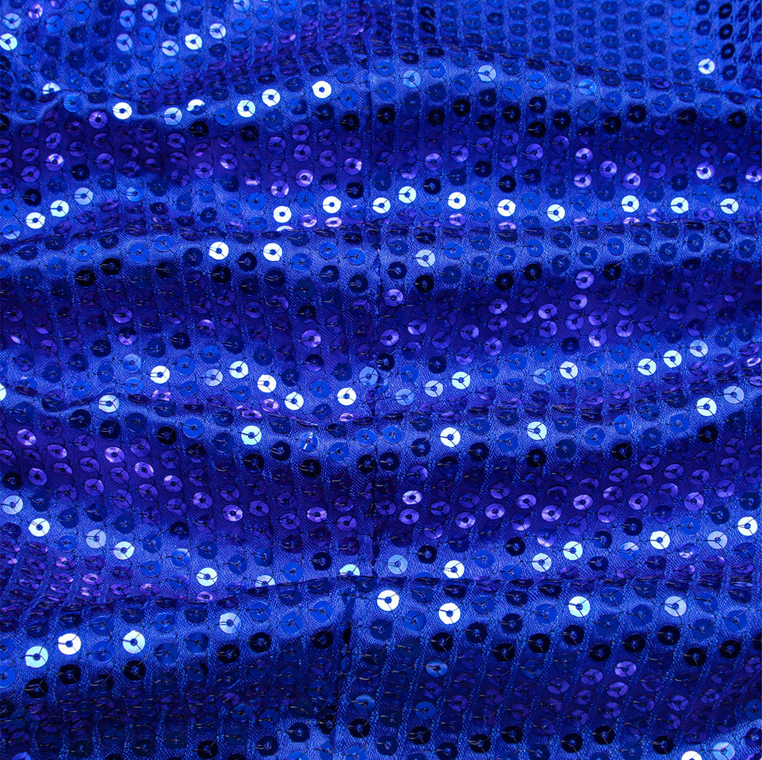 Sequin Blue Solid Jacket with Black Shawl Collar - XX-1079 - SimonVon Shop