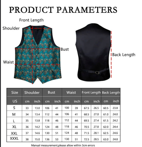 Shining Men's Sapphire Blue Solid Silk Bowtie V-Neck Waistcoat Vest Set- MJ-2599 - SimonVon Shop