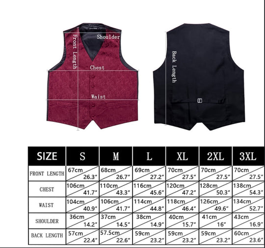 Shiny Purple Black Paisley Silk Men's Vest Hanky Cufflinks Tie Set Waistcoat Set-MJ-3007 - SimonVon Shop