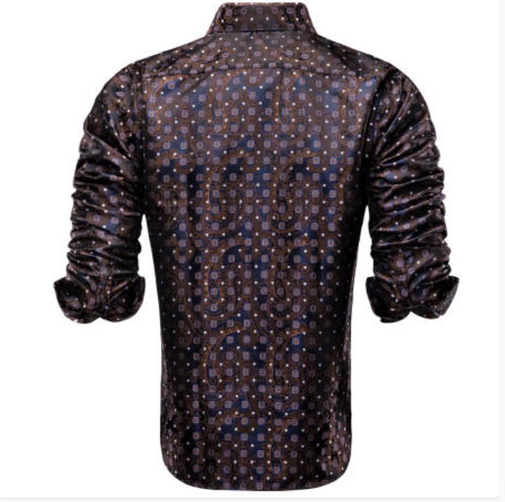 Simon Von Brown Paisley Shirt- CY-1074 - SimonVon Shop
