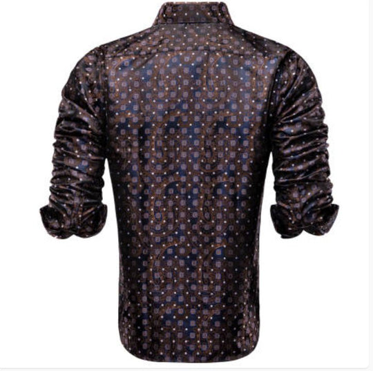 Simon Von Brown Paisley Shirt- CY-1074 - SimonVon Shop