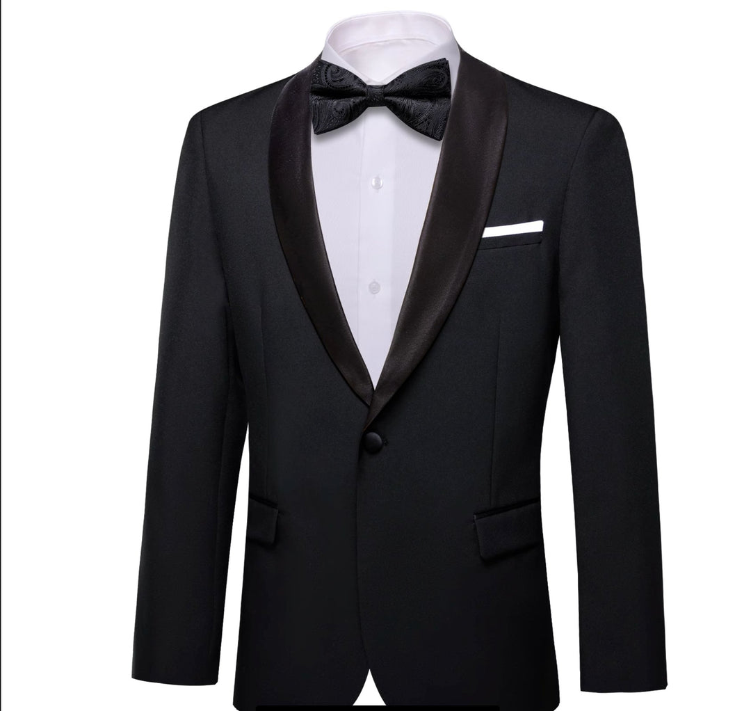 Simon Von Dress Party Black Suit Jacket Slim One Button Stylish Blazer-XX-0044 - SimonVon Shop