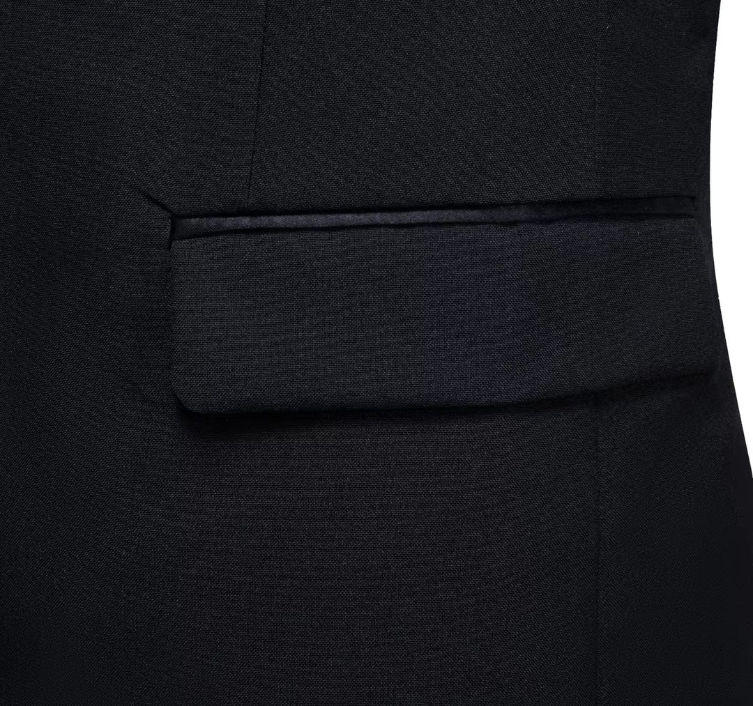 Simon Von Dress Party Black Suit Jacket Slim One Button Stylish Blazer-XX-0044 - SimonVon Shop