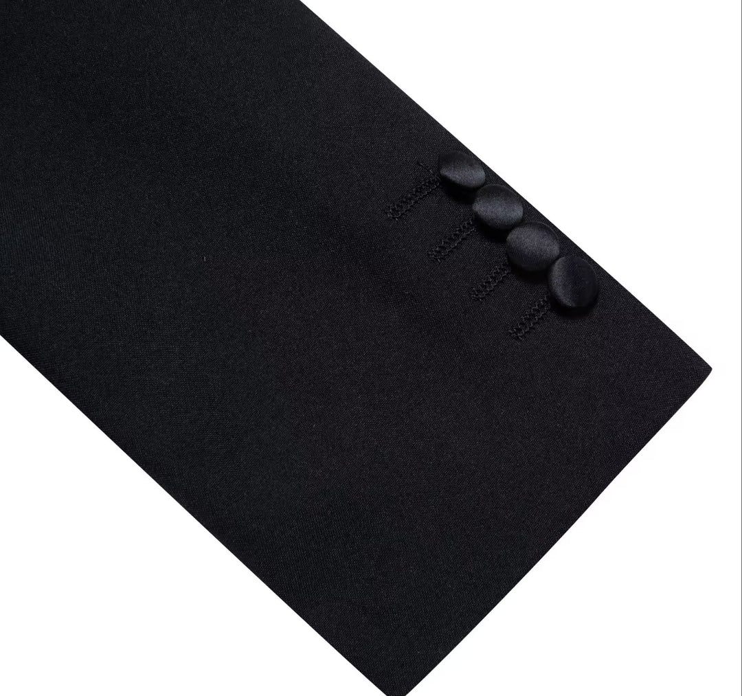 Simon Von Dress Party Black Suit Jacket Slim One Button Stylish Blazer-XX-0044 - SimonVon Shop