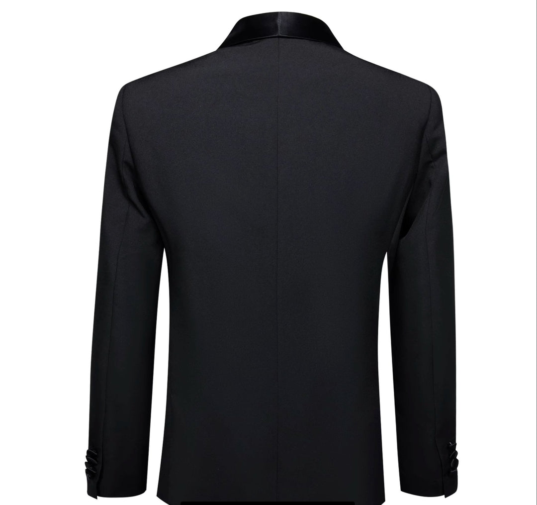 Simon Von Dress Party Black Suit Jacket Slim One Button Stylish Blazer-XX-0044 - SimonVon Shop