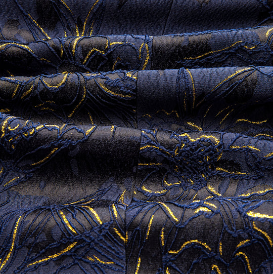 Simon Von Dress Party Blue Gold Suit Jacket Slim One Button Stylish Blazer-XX-1021 - SimonVon Shop