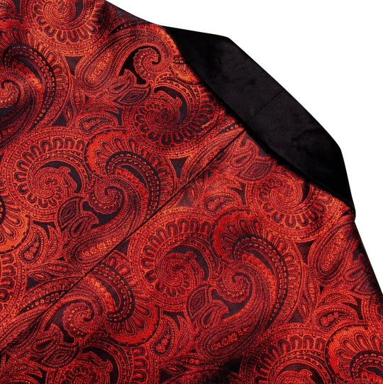 Simon Von Dress Party Red Floral Suit Jacket Slim One Button Stylish Blazer-XX-0022 - SimonVon Shop