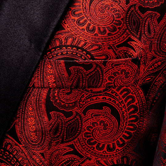 Simon Von Dress Party Red Floral Suit Jacket Slim One Button Stylish Blazer-XX-0022 - SimonVon Shop