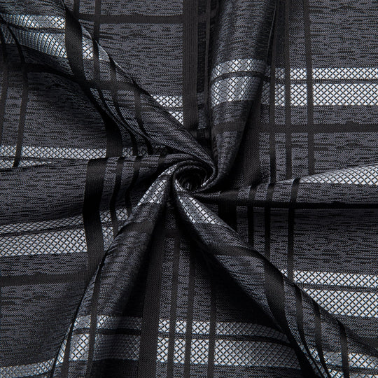 Simon Von Grey Black Checkered Plaid Men's Button Up Dress Shirt-CY-1999 - SimonVon Shop