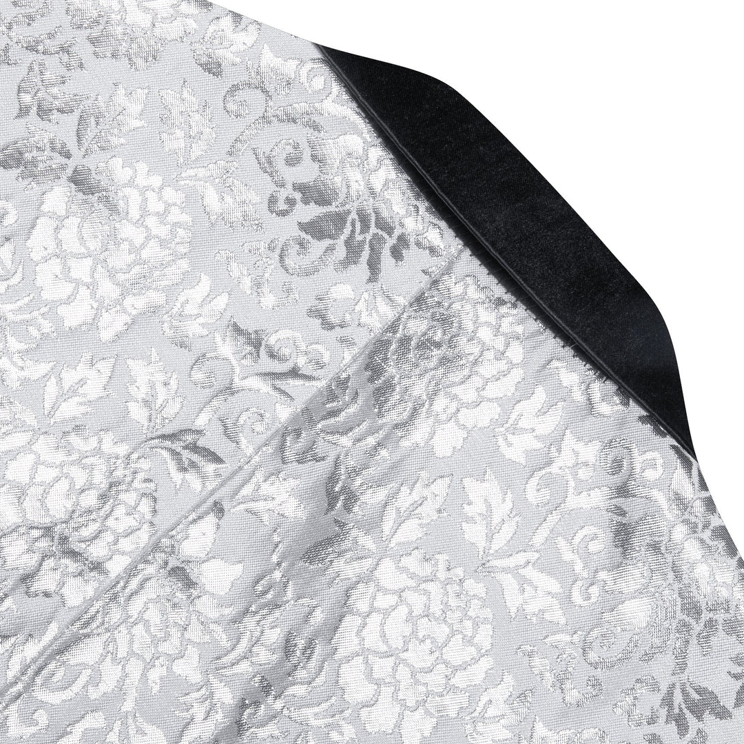 Simon Von Luxury White Grey Floral Men's Suit Blazer-XX-0110 - SimonVon Shop