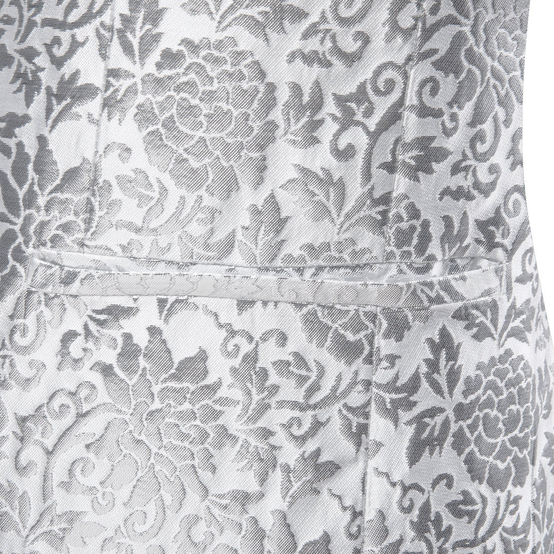 Simon Von Luxury White Grey Floral Men's Suit Blazer-XX-0110 - SimonVon Shop