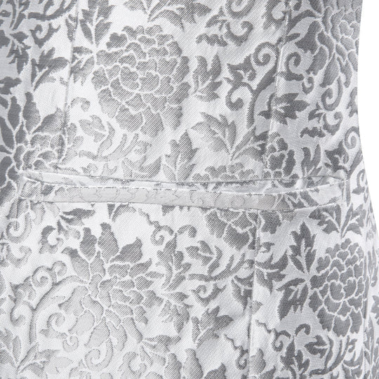 Simon Von Luxury White Grey Floral Men's Suit Blazer-XX-0110 - SimonVon Shop