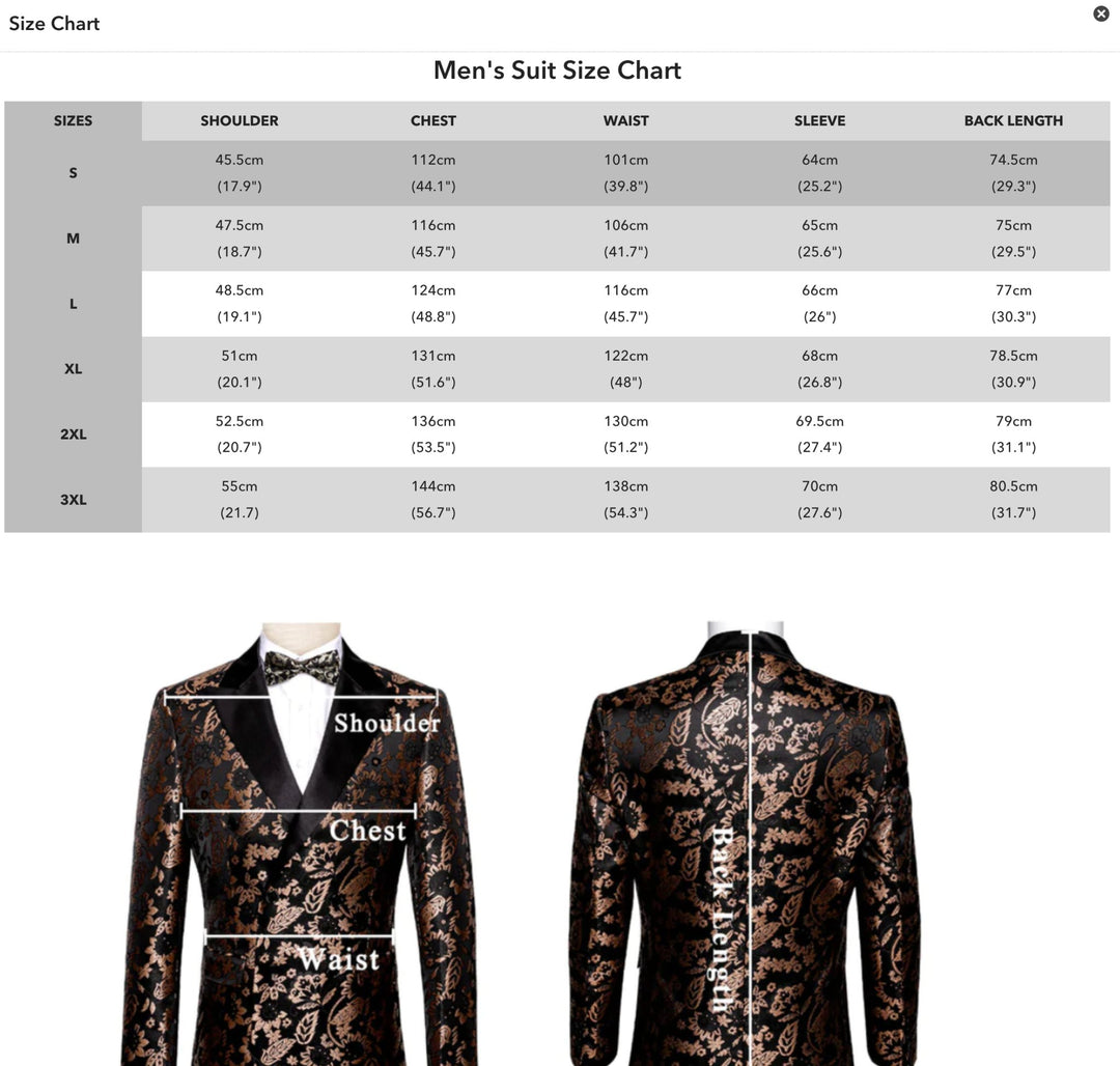 Simon Von Luxury White Grey Floral Men's Suit Blazer-XX-0110 - SimonVon Shop