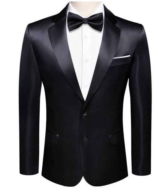 Simon Von Men's Blazer, Black Men's Wedding Business Solid Top Men Suit XX-1058 - SimonVon Shop