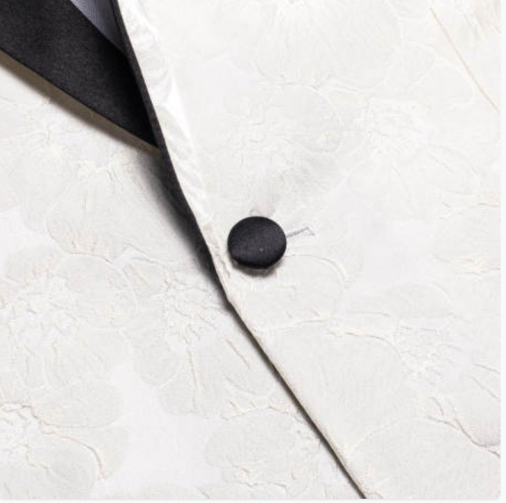 Simon Von Men's Champagne Paisley Jacquard Blazer Elegant Banquet Wedding Jacket-XX-1016 - SimonVon Shop