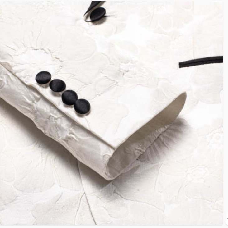 Simon Von Men's Champagne Paisley Jacquard Blazer Elegant Banquet Wedding Jacket-XX-1016 - SimonVon Shop