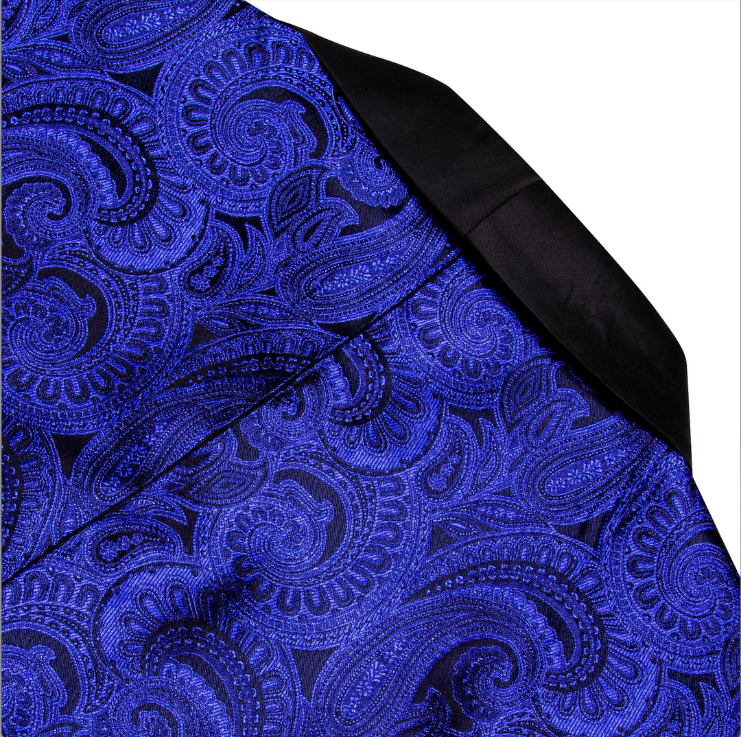 Simon Von Men's Dress Party Cobalt Blue Floral Suit Jacket Slim One Button Stylish Blazer-XX-0018 - SimonVon Shop