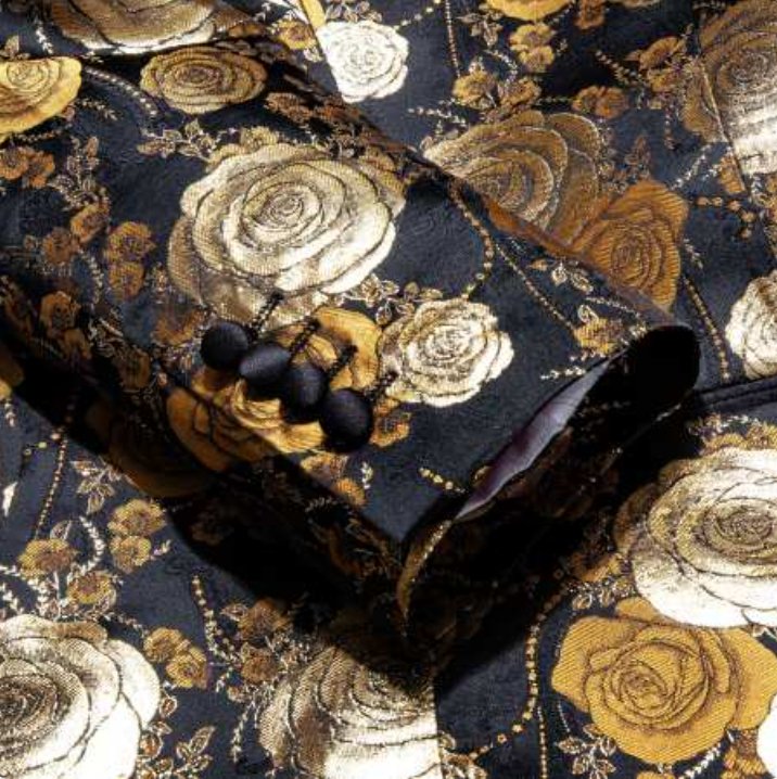 Simon Von Men's Floral Gold White Paisley Jacquard Blazer Elegant Banquet Wedding Jacket-XX-1001 - SimonVon Shop