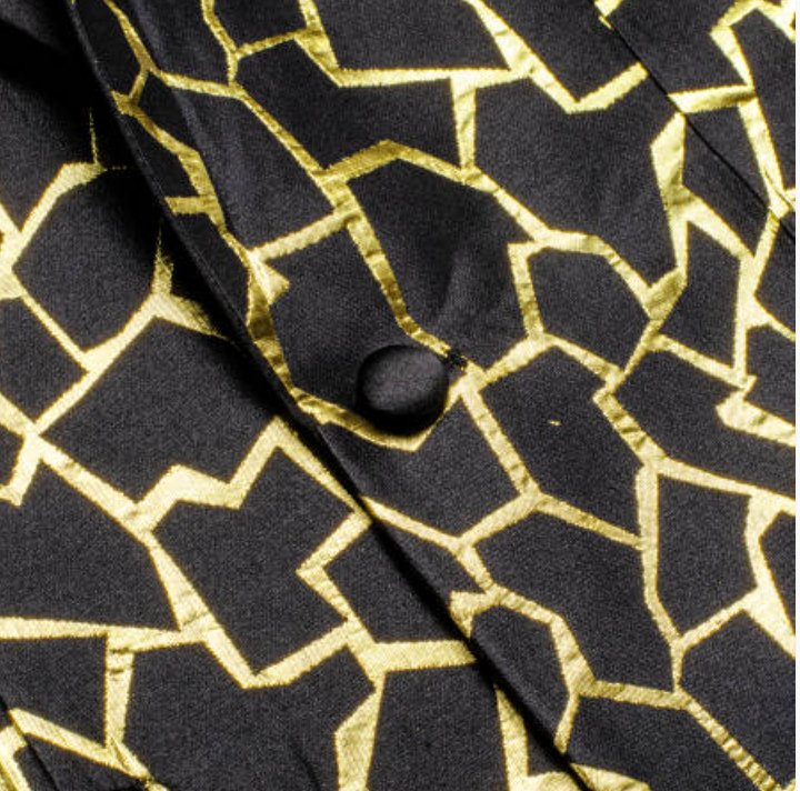 Simon Von Men's Gold Black Paisley Jacquard Blazer Elegant Banquet Wedding Jacket-XX-1011 - SimonVon Shop