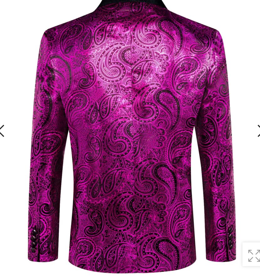 Simon Von Men's Shawl Collar Suit Byzantine Purple Paisley Silk Mens Slim Fit Business Suit XX-4011 - SimonVon Shop