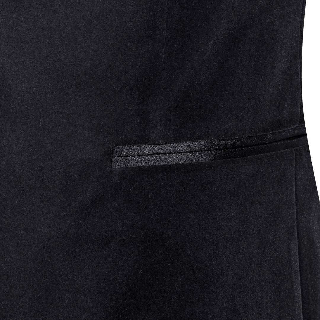 Simon Von Men's Suit Classic Black Solid Silk Peak Collar Blazer Suit-XX-0059 - SimonVon Shop