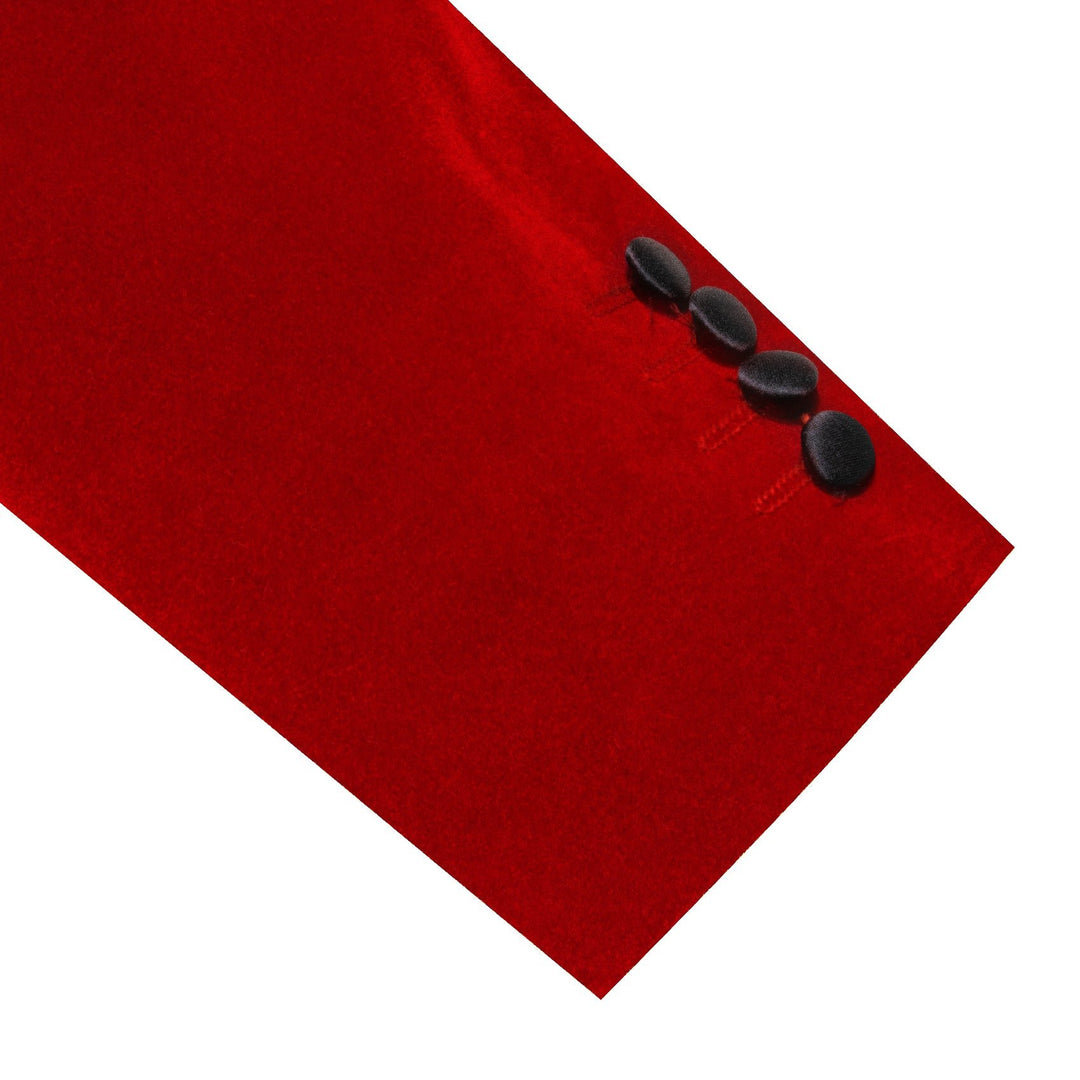 Simon Von Men's Suit Fire Brick Red Solid Silk Peak Collar Blazer Suit-XX-0058 - SimonVon Shop