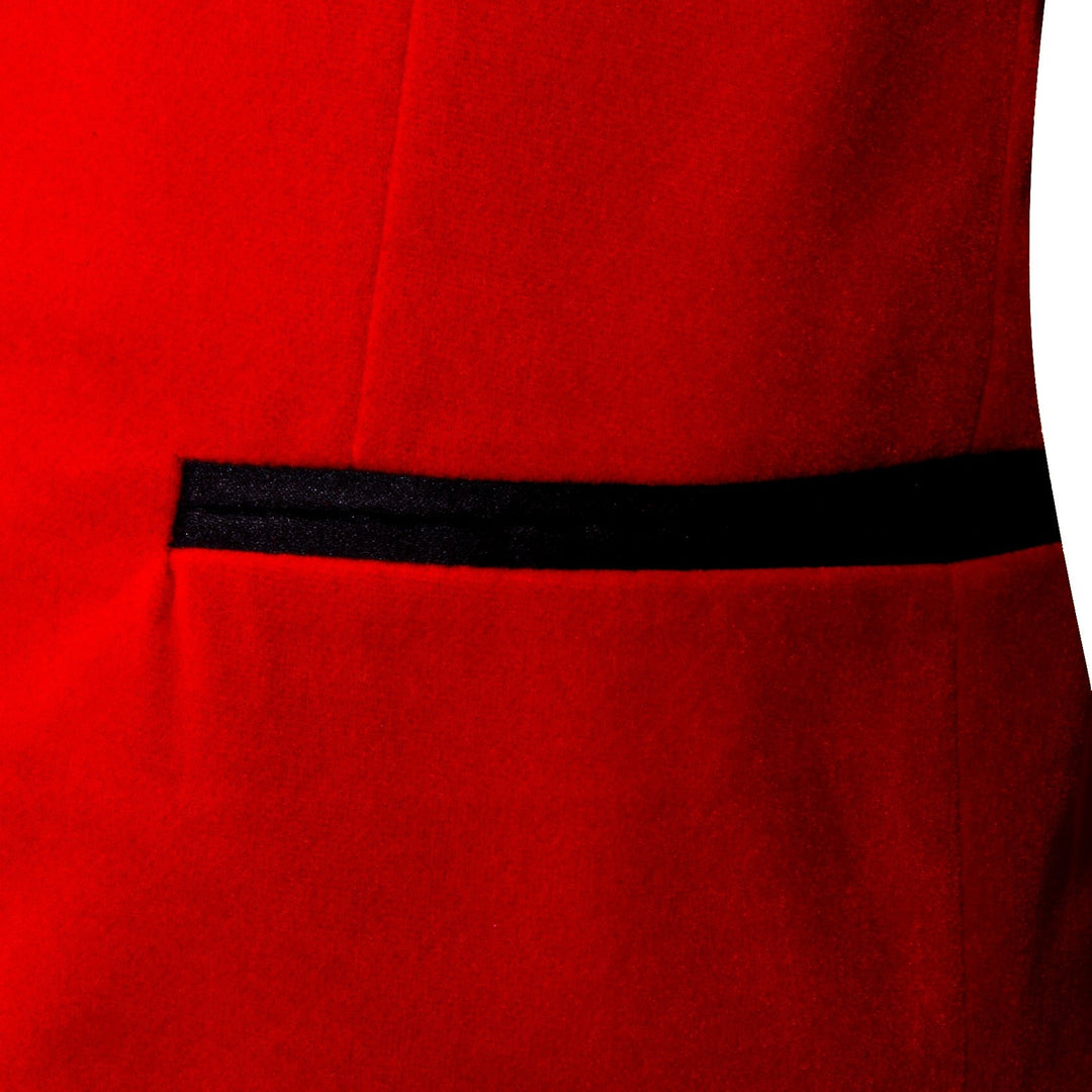 Simon Von Men's Suit Fire Brick Red Solid Silk Peak Collar Blazer Suit-XX-0058 - SimonVon Shop