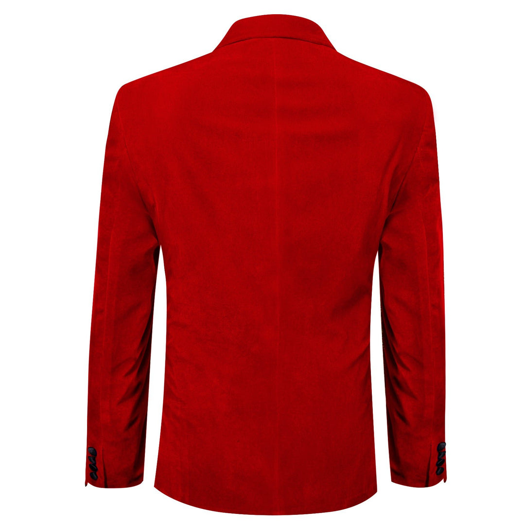 Simon Von Men's Suit Fire Brick Red Solid Silk Peak Collar Blazer Suit-XX-0058 - SimonVon Shop