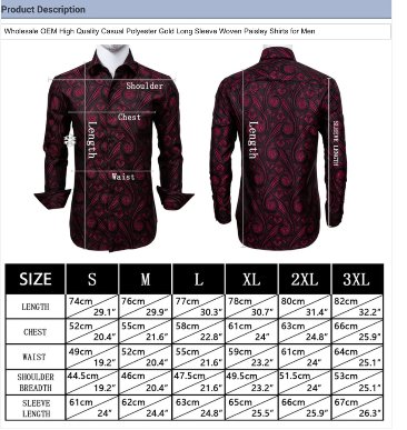 Simon Von New Fashionable Red Paisley Silk Men's Shirt -CY-0034 - SimonVon Shop