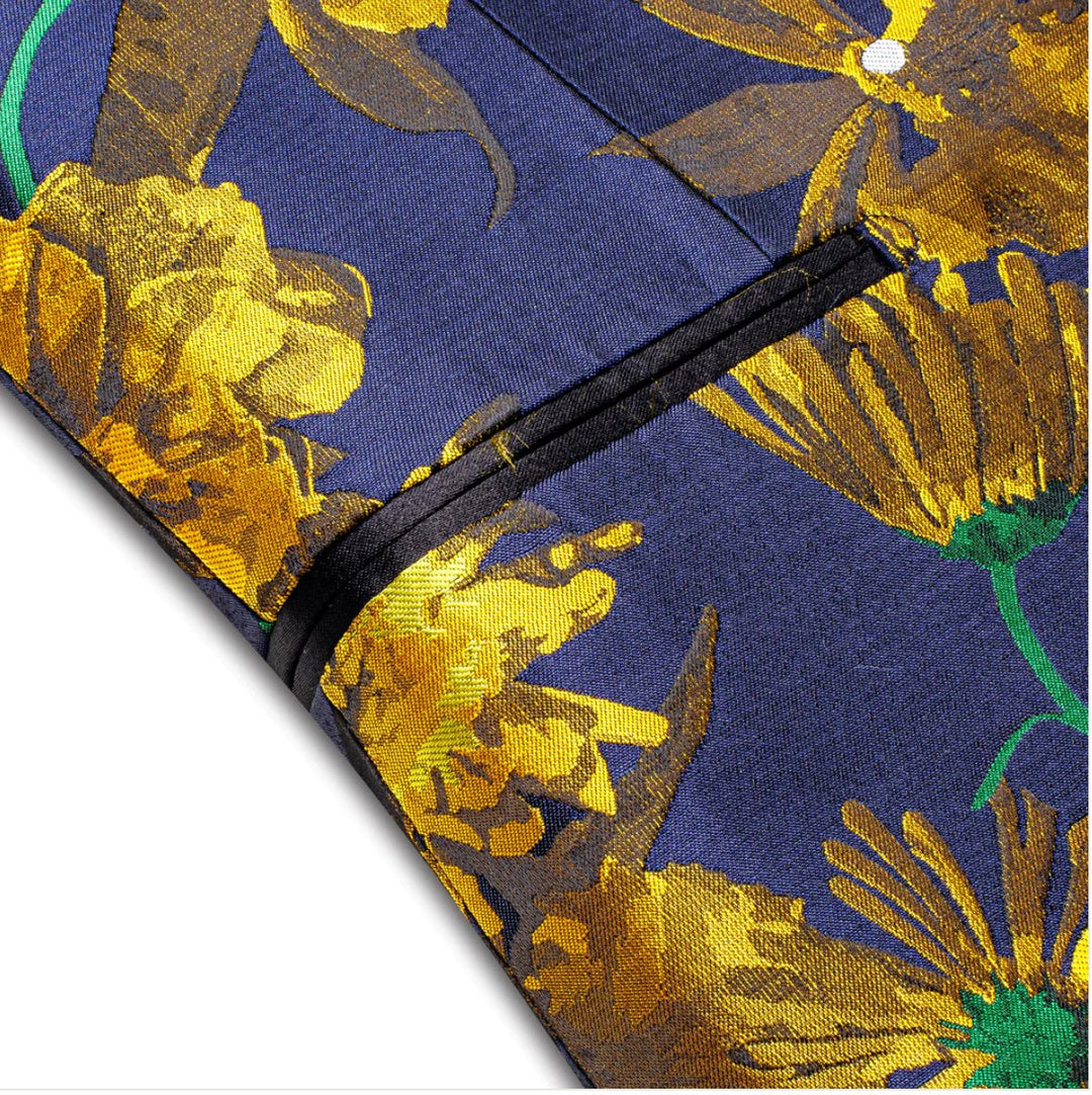 Simon Von New Luxury Golden Champagne Floral Men's Blazer-XX-1013 - SimonVon Shop