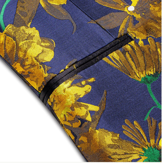 Simon Von New Luxury Golden Champagne Floral Men's Blazer-XX-1013 - SimonVon Shop