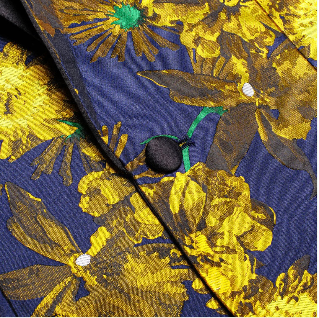 Simon Von New Luxury Golden Champagne Floral Men's Blazer-XX-1013 - SimonVon Shop