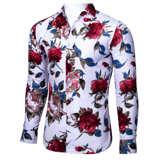 Simon Von Novelty Floral Shirt-CY-0110 - SimonVon Shop